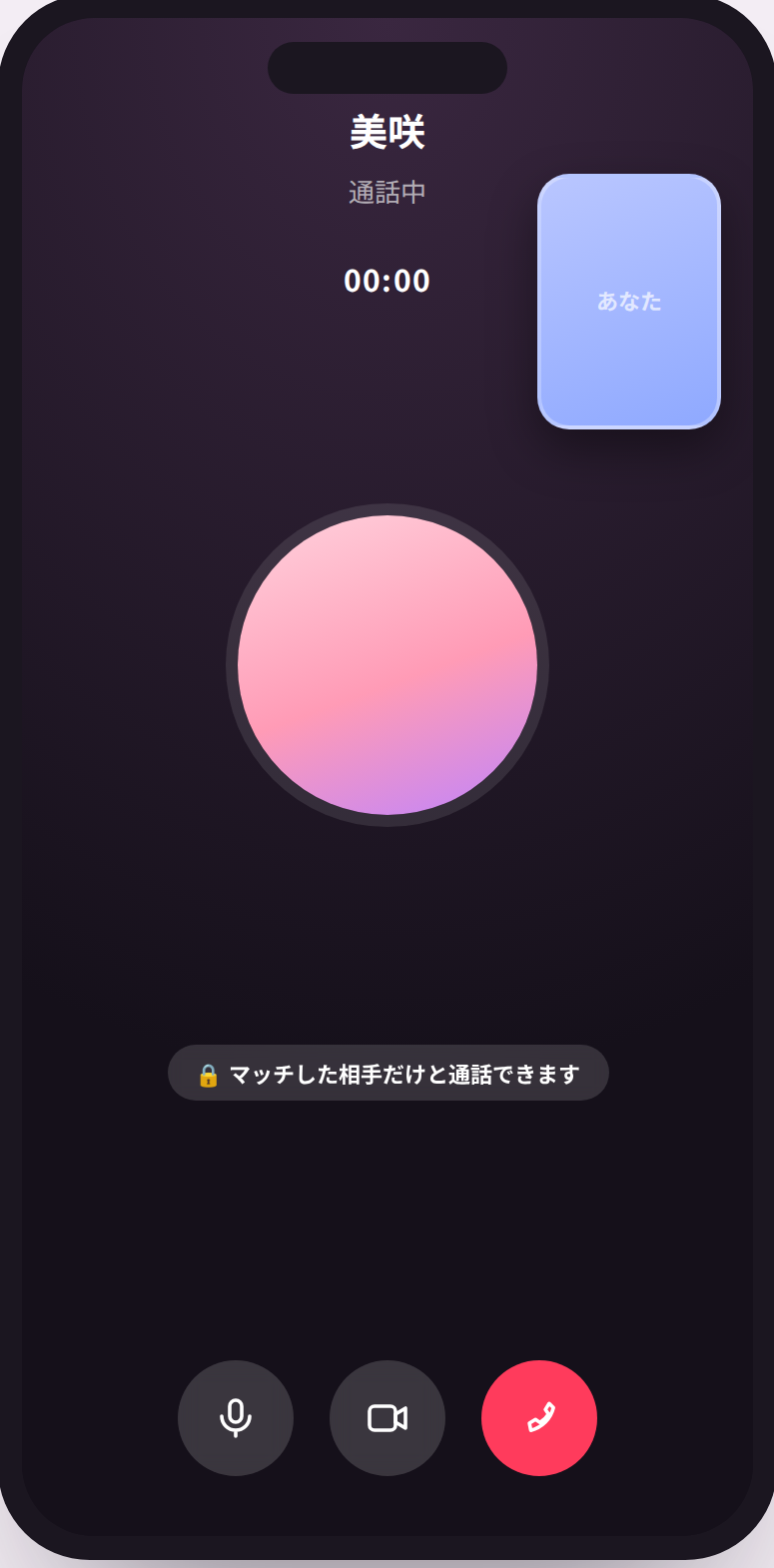ビデオ通話画面